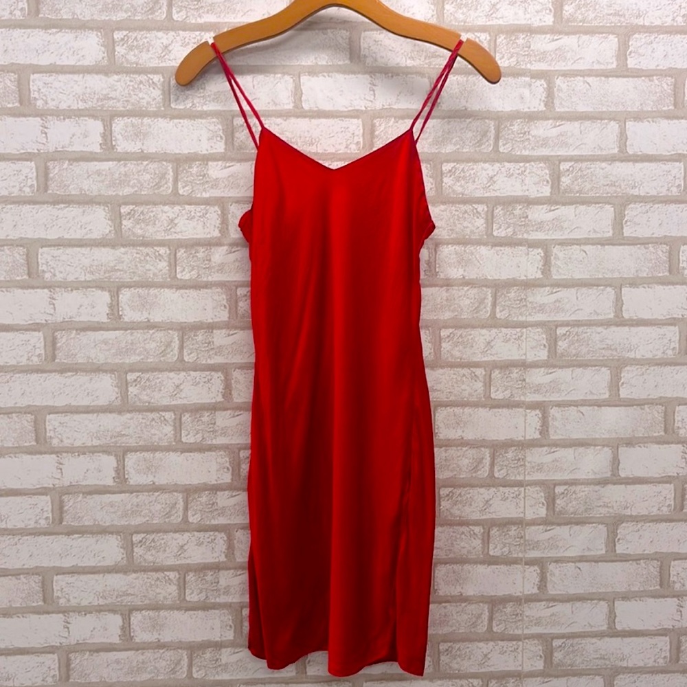 Lasoie 100% Silk Red Slip dress